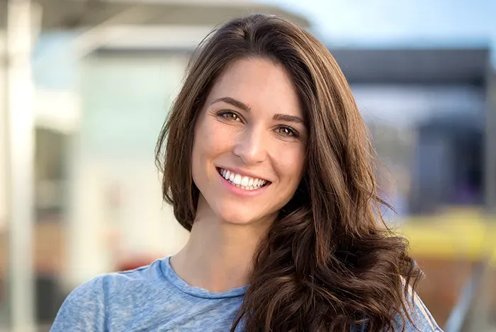 Smiling woman with healthy, bright teeth